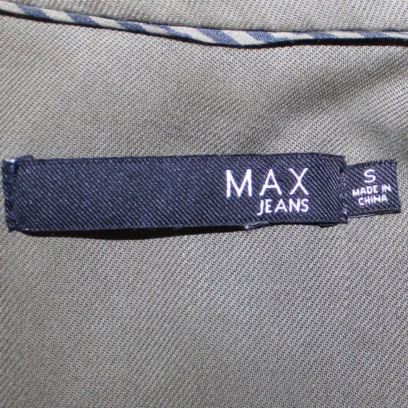 Max Jeans Vetiver Khaki Olive Green Long Drape Front Collar Boho  Jacket… - Picture 9 of 9
